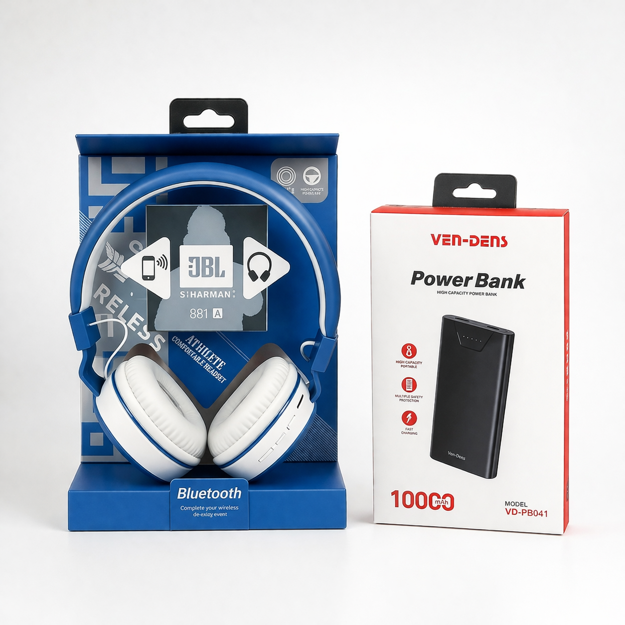 Wireless Headphone + VEN-DENS 10000mAh Power Bank