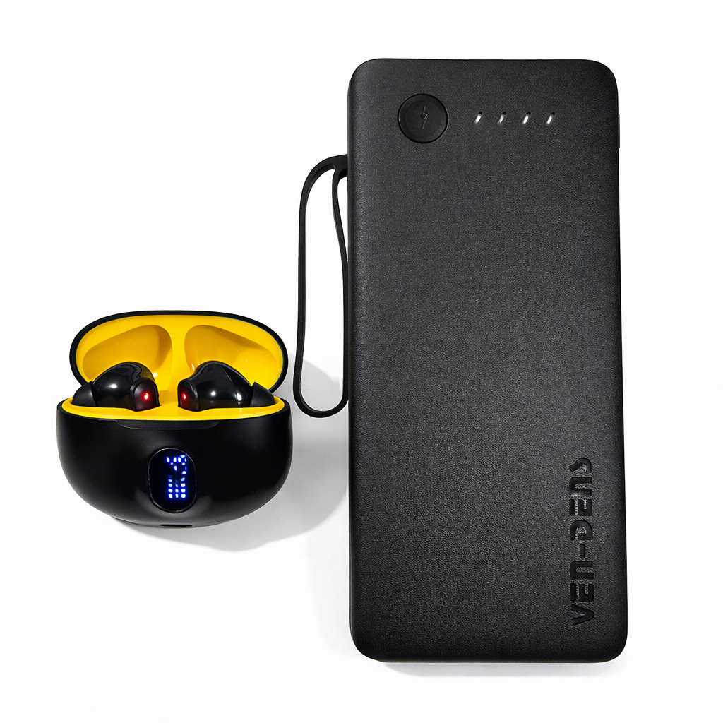 🔥 VEN-DENS Cable Power Bank  + TWS Earbuds Combo 🎧🔋